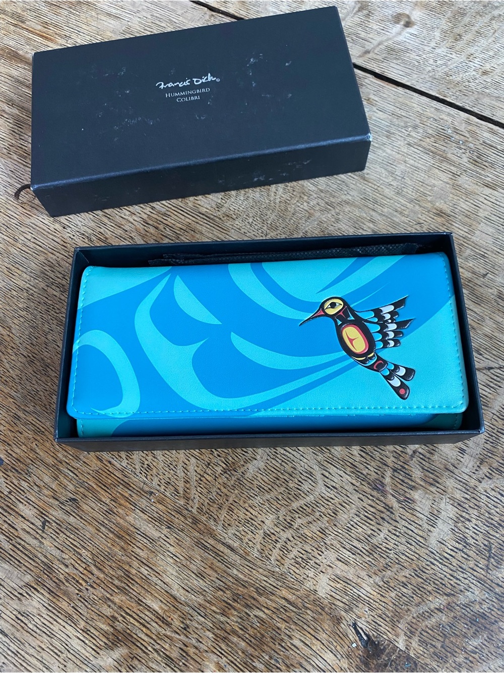Francis Dick, artist, Blue Graphic Print Long Wallet